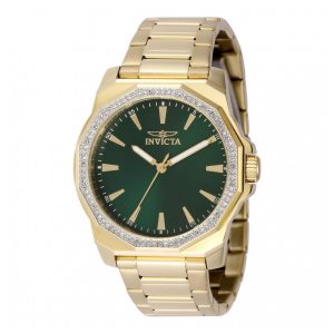 ectq90194_vni_0 jpg - Relógio Masculino Invicta Speedway 42mm Dourado 49109 -<p>Este impressionante relógio Invicta Speedway apresenta um movimento preciso de quartzo e um elegante estojo dourado. Seu mostrador verde em latão é protegido por um cristal mineral</p>