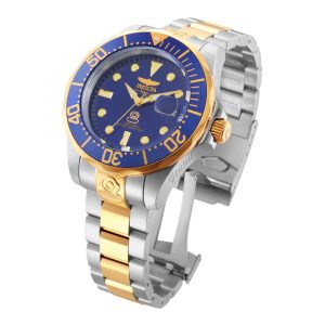 ectq9403_gz_vni_0 jpg - Relógio Masculino Automático Invicta Grand Diver 47mm em Aço com Detalhes Dourados ZG3049 -<p>Este incrível relógio Invicta da coleção Pro Diver oferece um movimento Automático preciso, com uma incrível caixa em aço dourado e aço. O mostrador exibe um dial em metal azul pro</p>