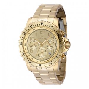 ectq97384_vni_0 jpg - Relógio Masculino Invicta Specialty 45mm Dourado 48379 -<p>Este impressionante relógio Invicta Specialty apresenta um movimento preciso de quartzo, além de uma caixa dourada. Seu mostrador dourado de latão é protegido por um cristal minera</p>