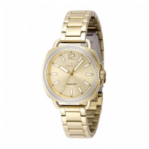 Relógio Feminino Invicta Elite Diamond com 0,25 Quilates de Diamantes, 32mm, Dourado 48730