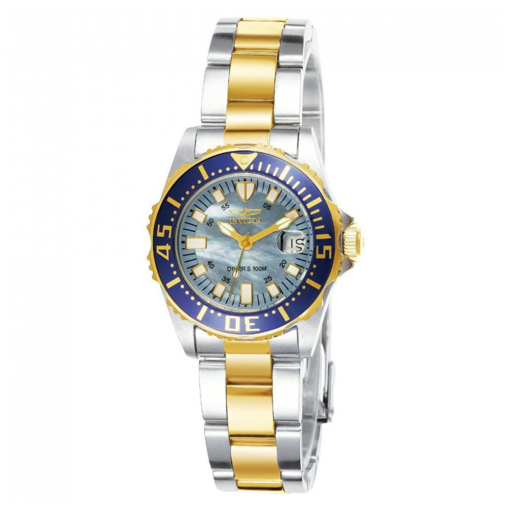 Relgio feminino Pro Swiss Ronda calibre 585 com mostrador em madreprola 30 mm. Ao. Ouro 2961, Invicta