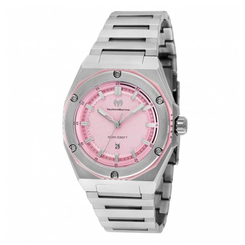 Relógio Feminino TechnoMarine Coral Coral Legacy 36mm, Aço TM416042