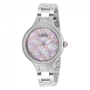 Relógio Feminino Wildflower com Mostrador Madrepérola, Invicta 28823, Prata