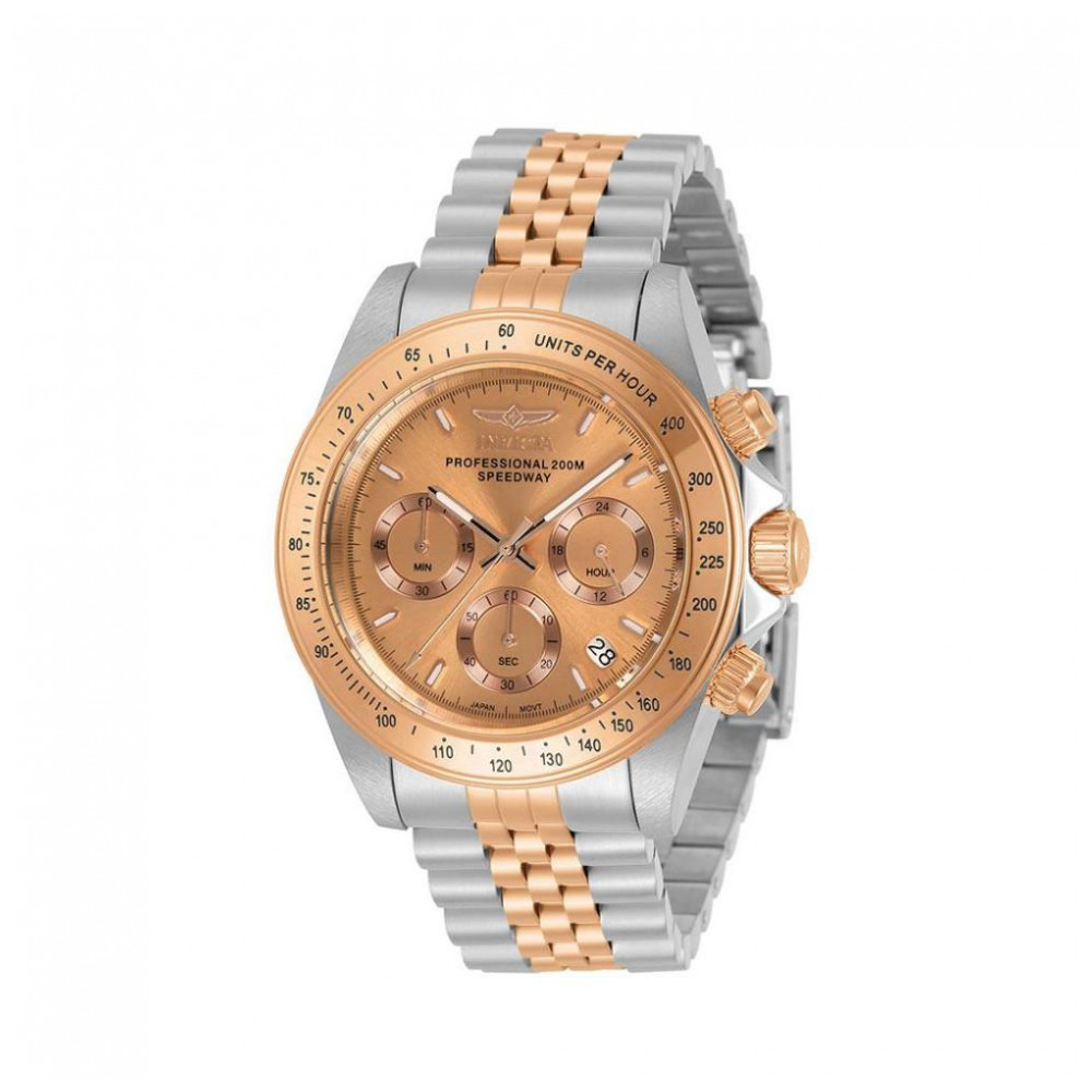 Relógio Masculino de Quartzo Speedway, Invicta ZG30994, Prata e Ouro Rosa