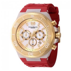 Relgio masculino TechnoMarine Manta Ocean com mostrador em madreprola 48 mm. Vermelho TM 222078, Invicta