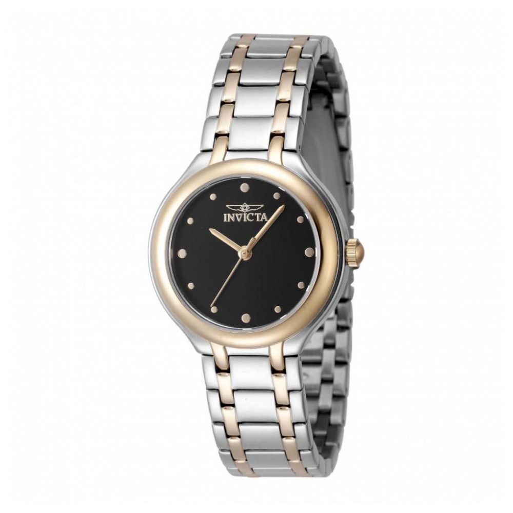 Relógio Feminino Invicta Wildflower 32mm em Aço Dourado e Preto 48229