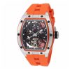 Relógio Masculino Automático Invicta S1 Rally Orberus com Mostrador Esqueleto 44mm, Laranja 49033