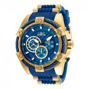 Relgio Masculino Bolt 52mm. Ouro. Azul 25527, Invicta