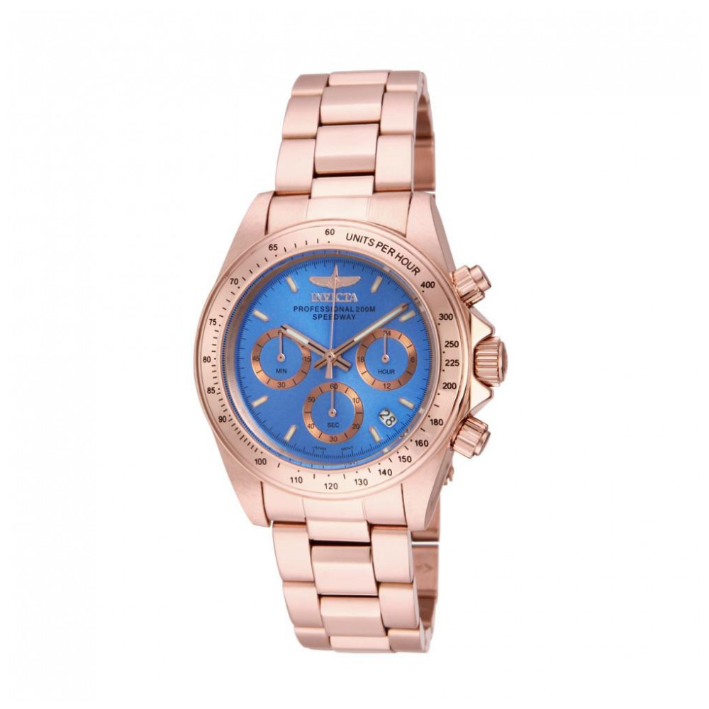 Relógio Feminino de Quartzo Speedway, Invicta 16658, Ouro Rosa e Azul Claro