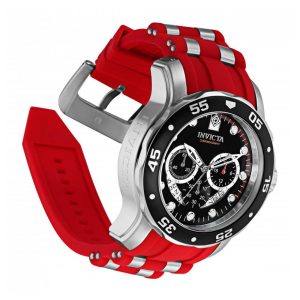 Relógio Masculino Invicta Pro Diver 48mm em Aço com Detalhes em Vermelho